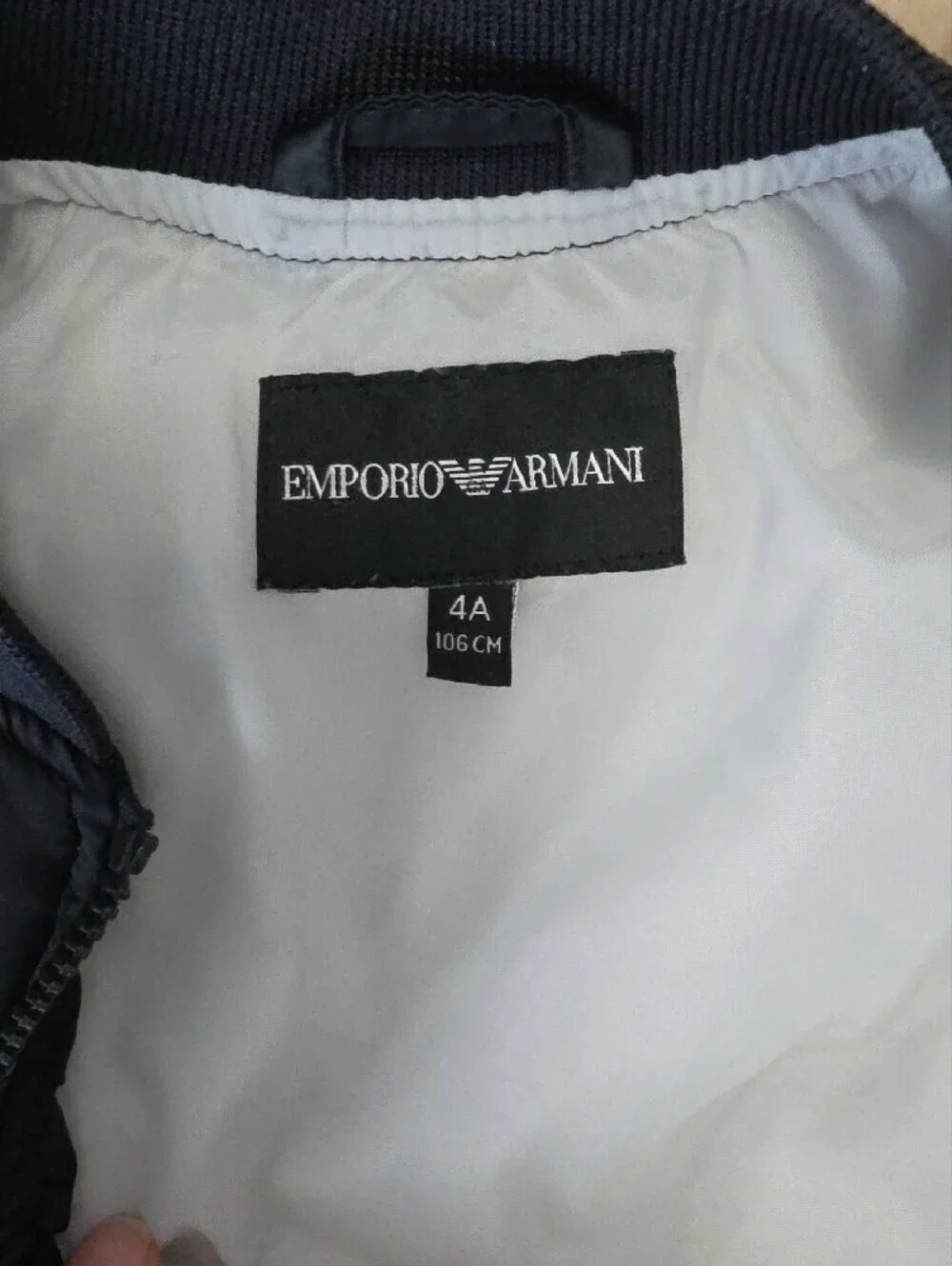 Emporio Armani Boys Navy Puffer Bomber Jacket - Picture 7 of 7